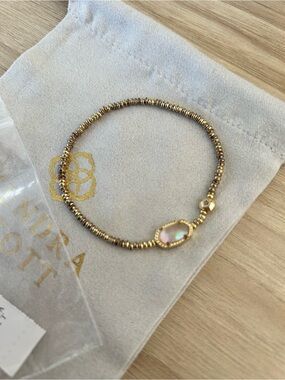 Kendra Scott Gold Greyson Stretch Bracelet with Iridescent Opal Stone with tags